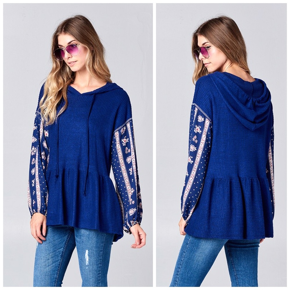 ❤️LAST 1! Baby doll hoodie with contrast sleeves - Picture 5 of 6